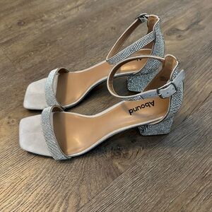 Abound Glittering Silver Block Heels